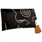 arpera summer 3 in 1 terracota leather clutch black C11516-1A